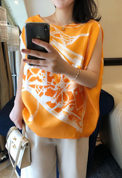[수입] 실크오렌지 셔츠
