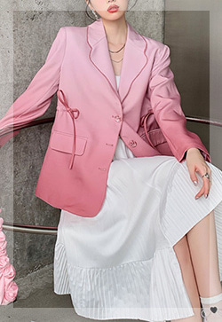 (수입) 포니아 핑크 그라데이션 자켓