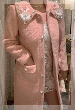 (수입) 맵플라워 카라비즈 핑크 코트