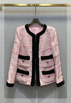 (수입) 펌킨페이지 핑크 트위드 자켓