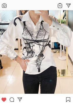 [수입] selfie♥ 엘리스 흑백 셔츠